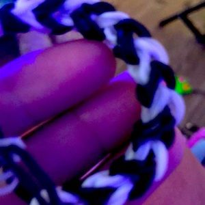 Black and white rubber band